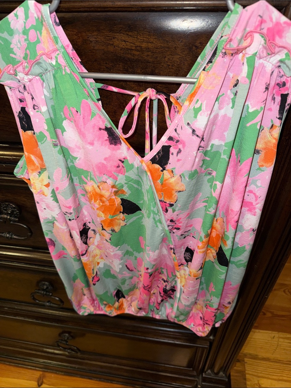 Sew In Love Floral Summer Top in Pink, Mint, Orange and Black
